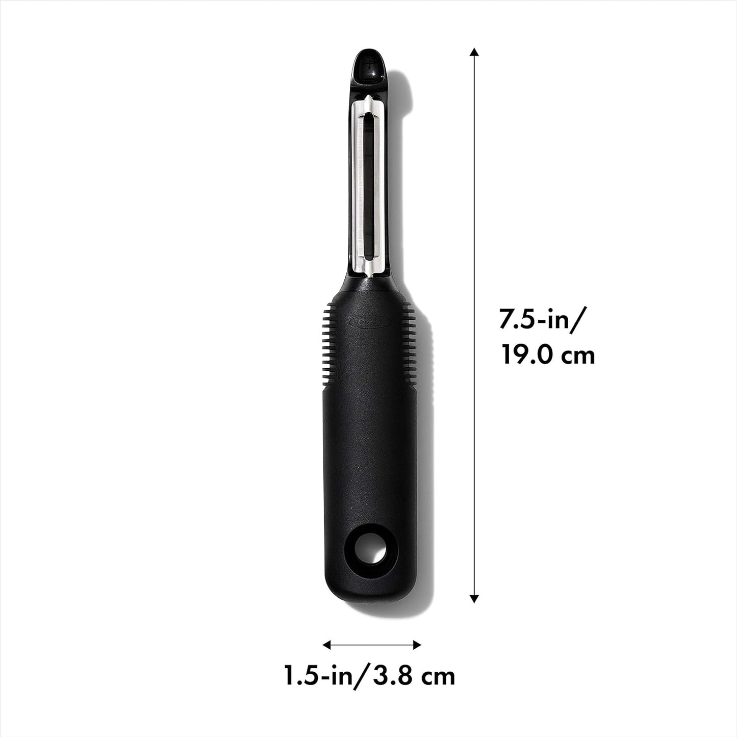 integrated potato eye/blemish remover at the blade tip