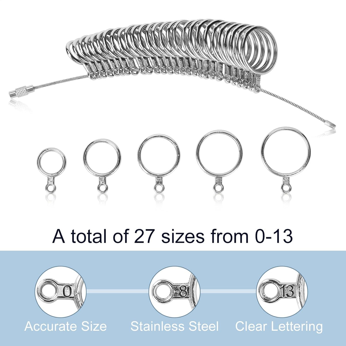integrated small magnifying glass on the sizer belt for precise scale reading