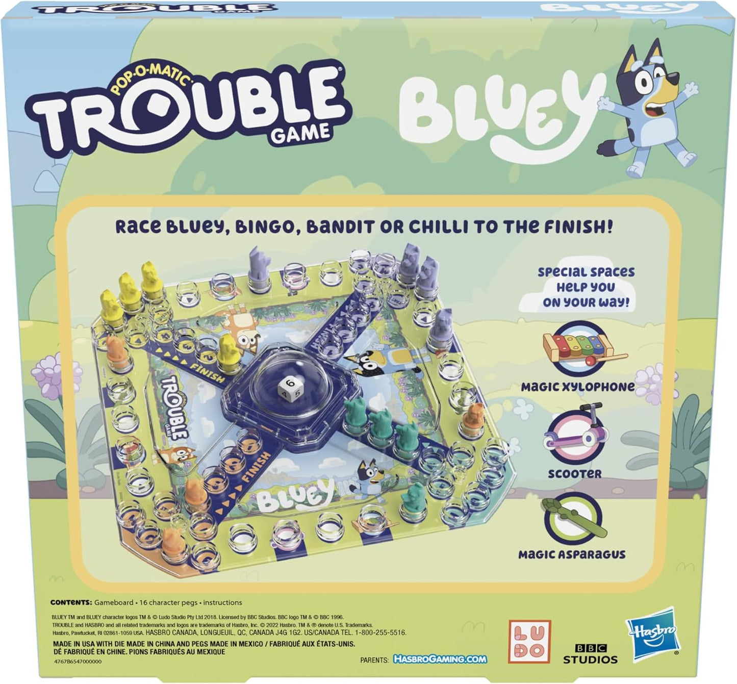 interactive gameboard spaces plus double trouble and warp spaces that add gameplay twists