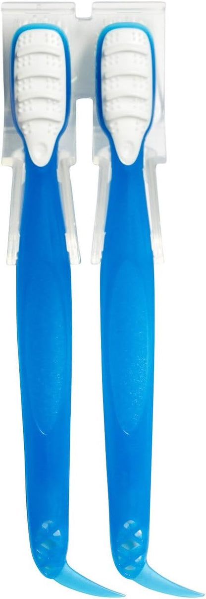 interdental soft pick on the opposite end for between-teeth cleaning