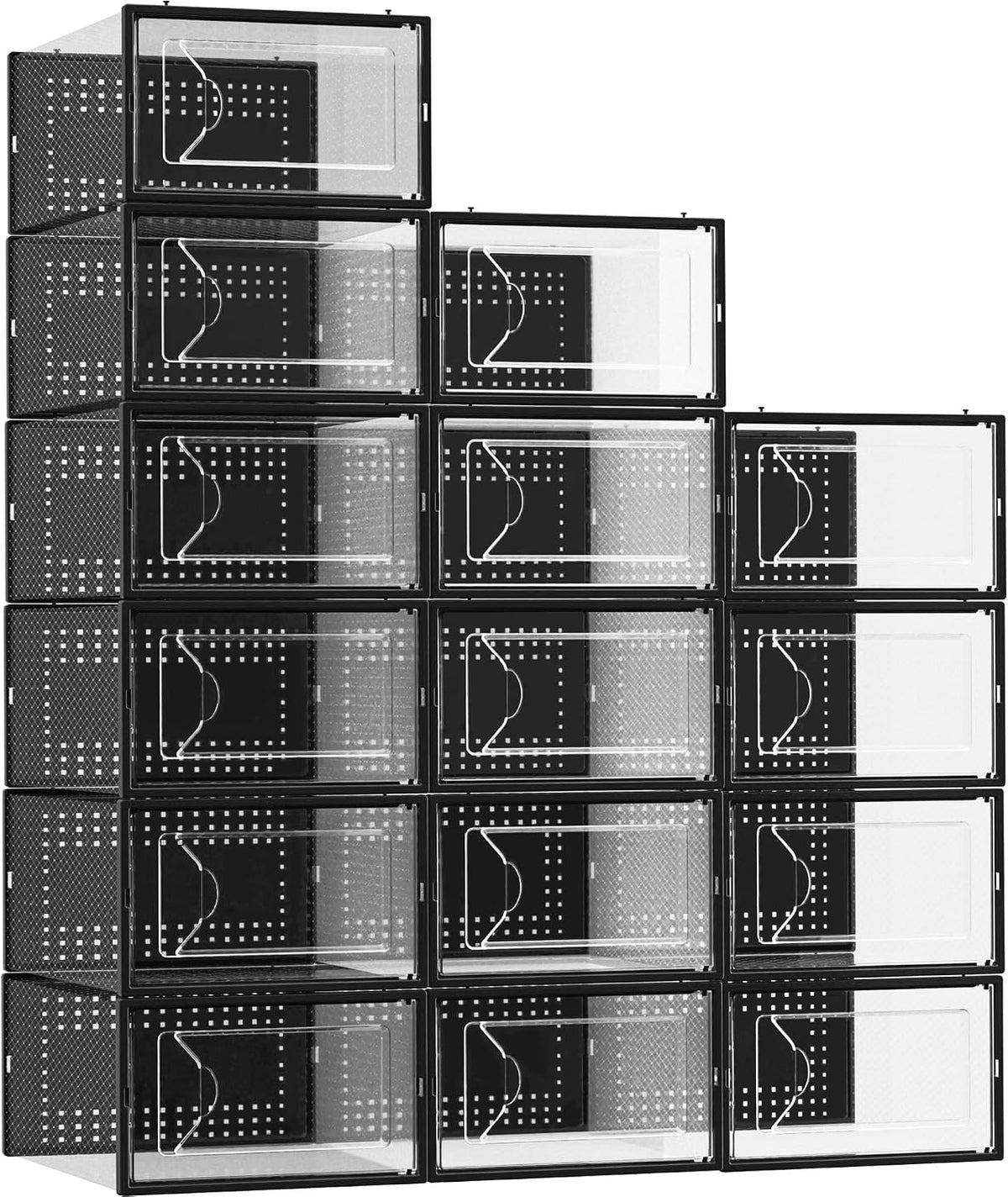 interlocking design that connects boxes firmly horizontally and vertically for stable multi-layer stacks