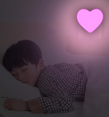 INZU Heart-Shaped LED Night Light for Bedroom Decor – Pink Plug-in Accent for Nursery, Living Room, and Girl's Room Aesthetic