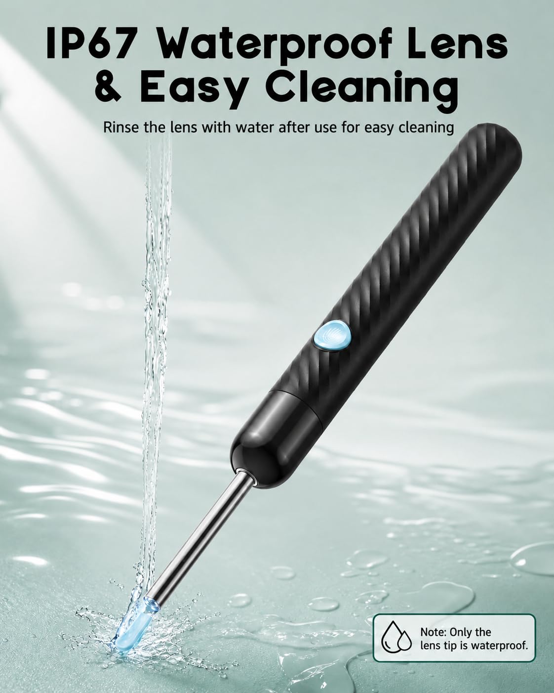 ip67 waterproof otoscope, scoop, and lens for water or alcohol cleaning