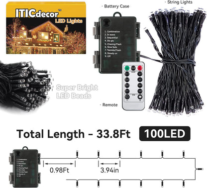 ITICdecor 33ft Battery String Lights – Cool-to-Touch LED Nursery and Kids Bedroom Decor with Auto Timer