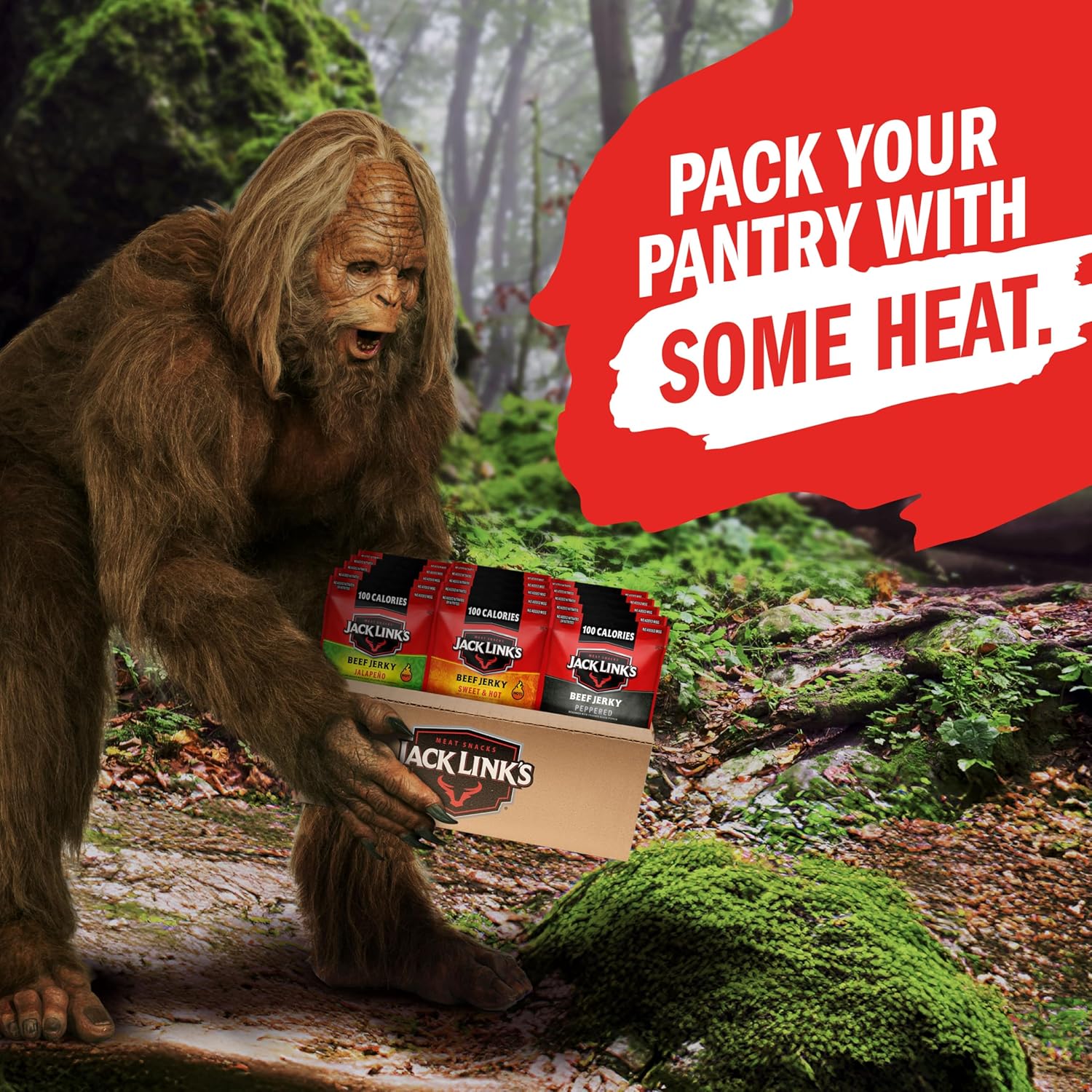 Jack Link's Beef Jerky Bold Variety Pack - Desk Drawer Protein Snack for Work, Single-Serve Beef Jerky for the Office