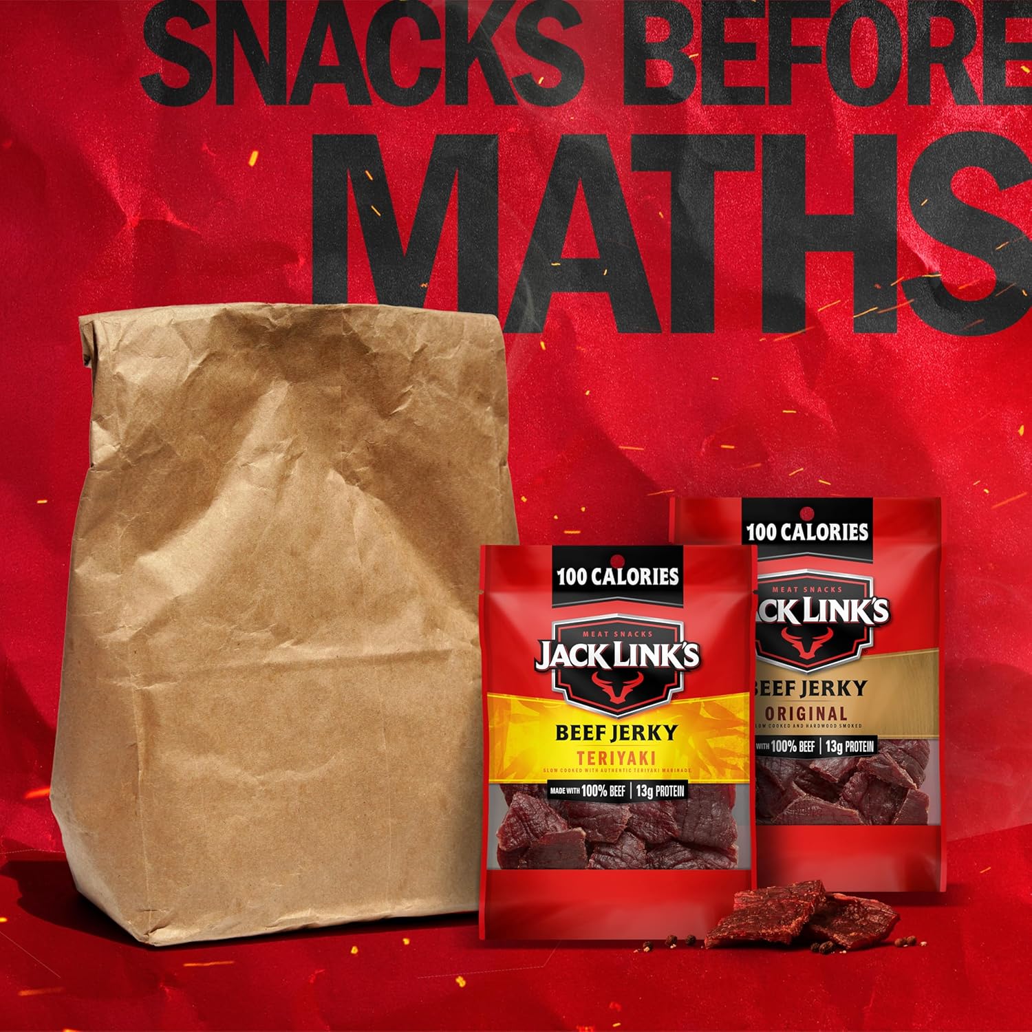 Jack Link's Beef Jerky Variety Pack - Original and Teriyaki - 94% Fat Free Snack for Self-Care Cravings and Clean Eating Goals, 1.25 oz Pouches