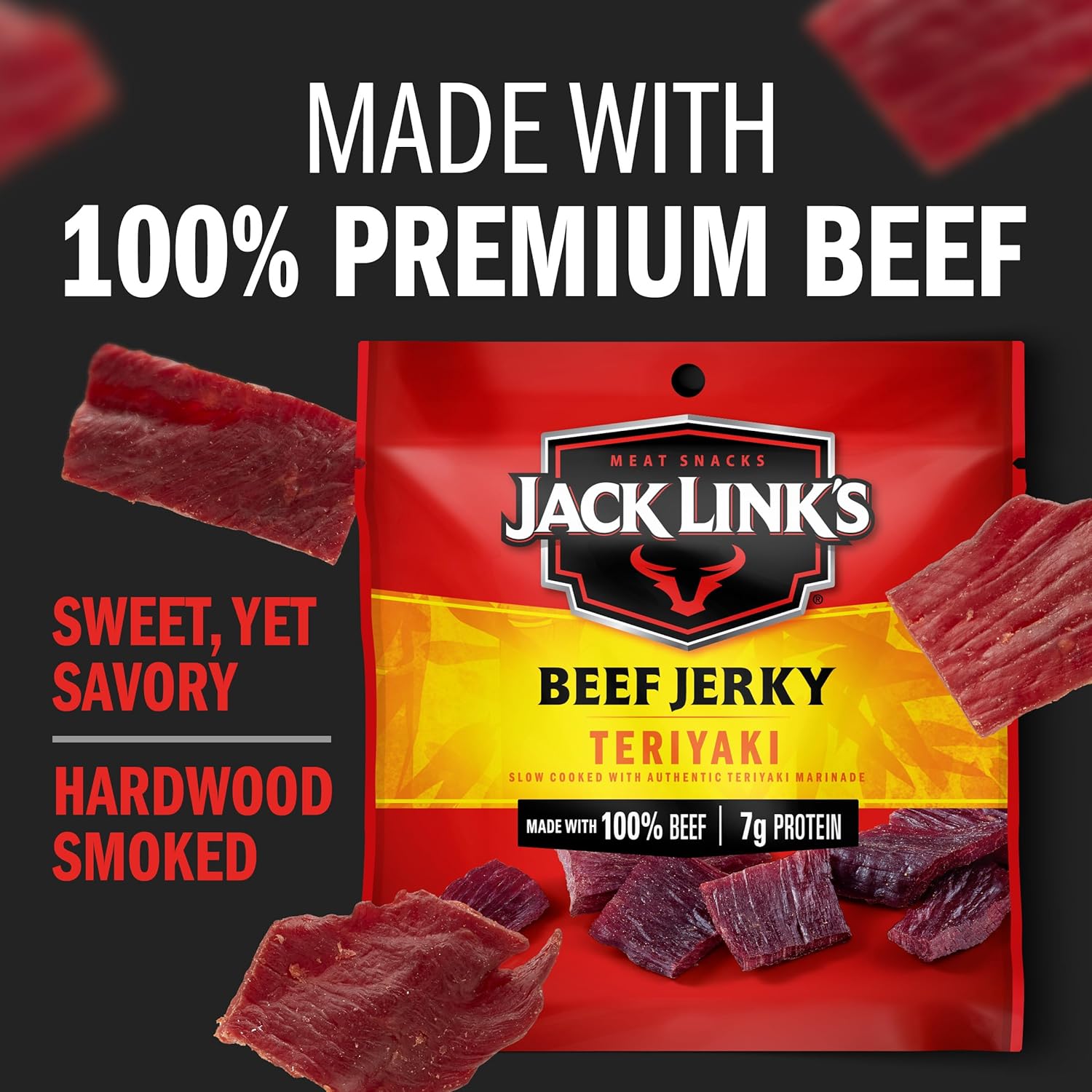 Jack Link's Beef Jerky Variety Pack - Original and Teriyaki - Lunchbox Snack for Elementary Kids and After-School Fuel, 9 Single-Serve Bags