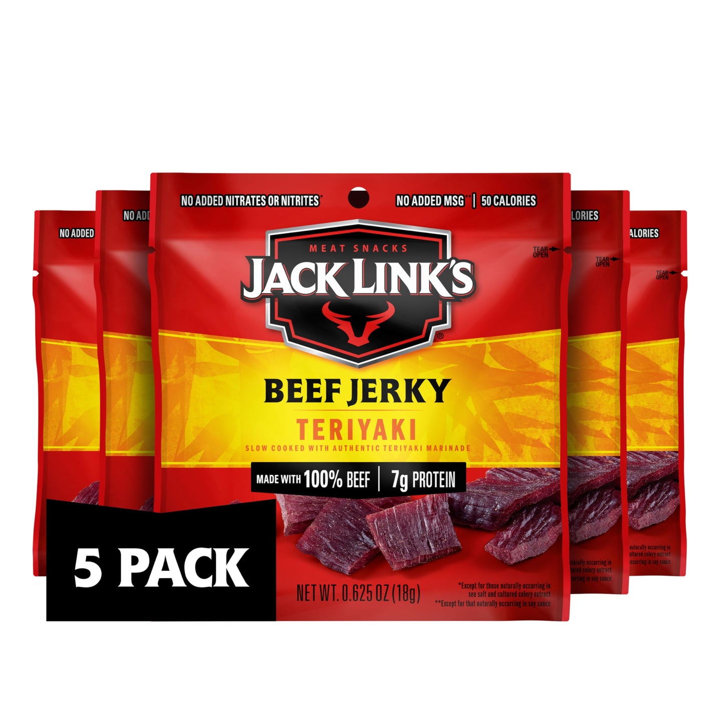 Jack Link's Beef Jerky Variety Pack - Original and Teriyaki - Lunchbox Snack for Elementary Kids and After-School Fuel, 9 Single-Serve Bags