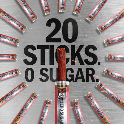 Jack Link's Original Zero Sugar Beef Sticks – Lunchbox Ready Protein Sticks for School Snack and Backpack Filling