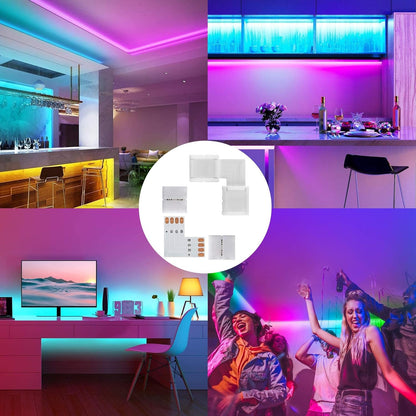 JACKYLED Waterproof LED Strip Connectors for Patio and Deck RGB Accent Lighting, 10mm 4-Pin Outdoor Kit