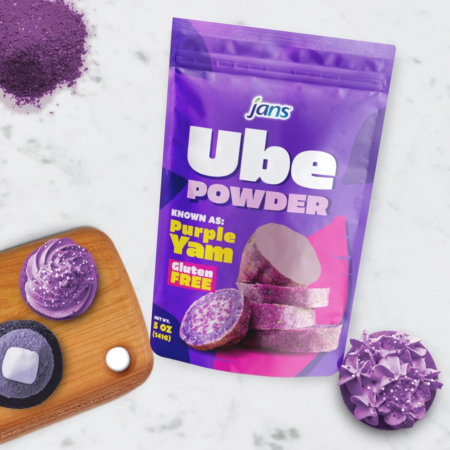Jans Ube Powder for Baking, 5 oz | Clean-Ingredient Purple Yam for Mindful Home Cooking