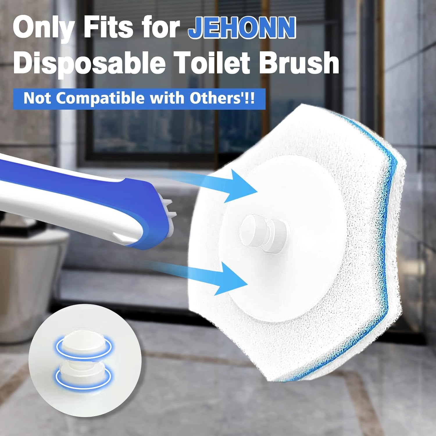 JEHONN Disposable Toilet Brush – Streamlined No-Touch Cleaner for the Clutter-Free Apartment Bathroom