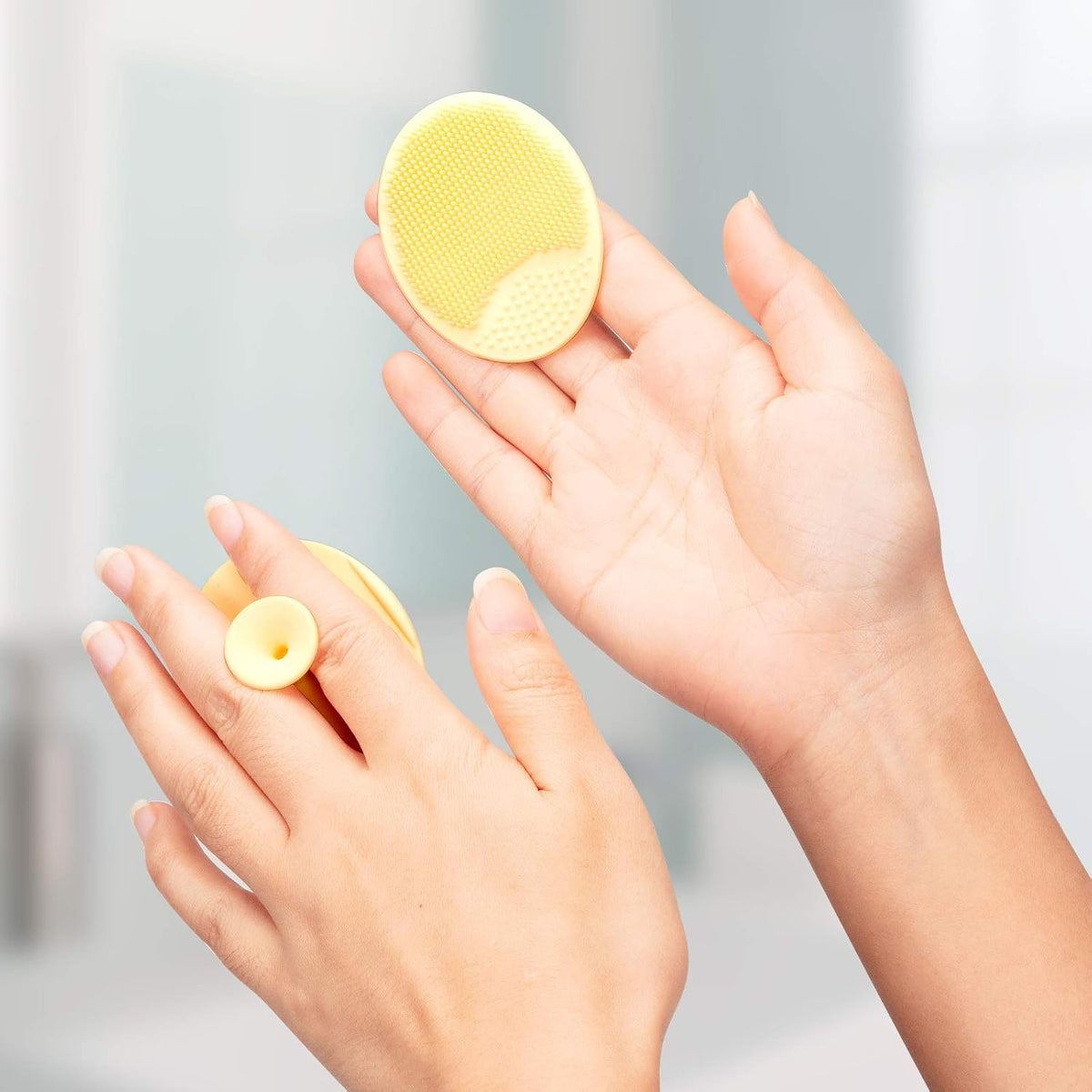 JEXCULL Face Wash Brush Pads – Hygienic Hang-Dry Design, Bacteria-Resistant Silicone for Clean Rinsing Every Time