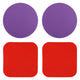 Purple circular shape+red square shape