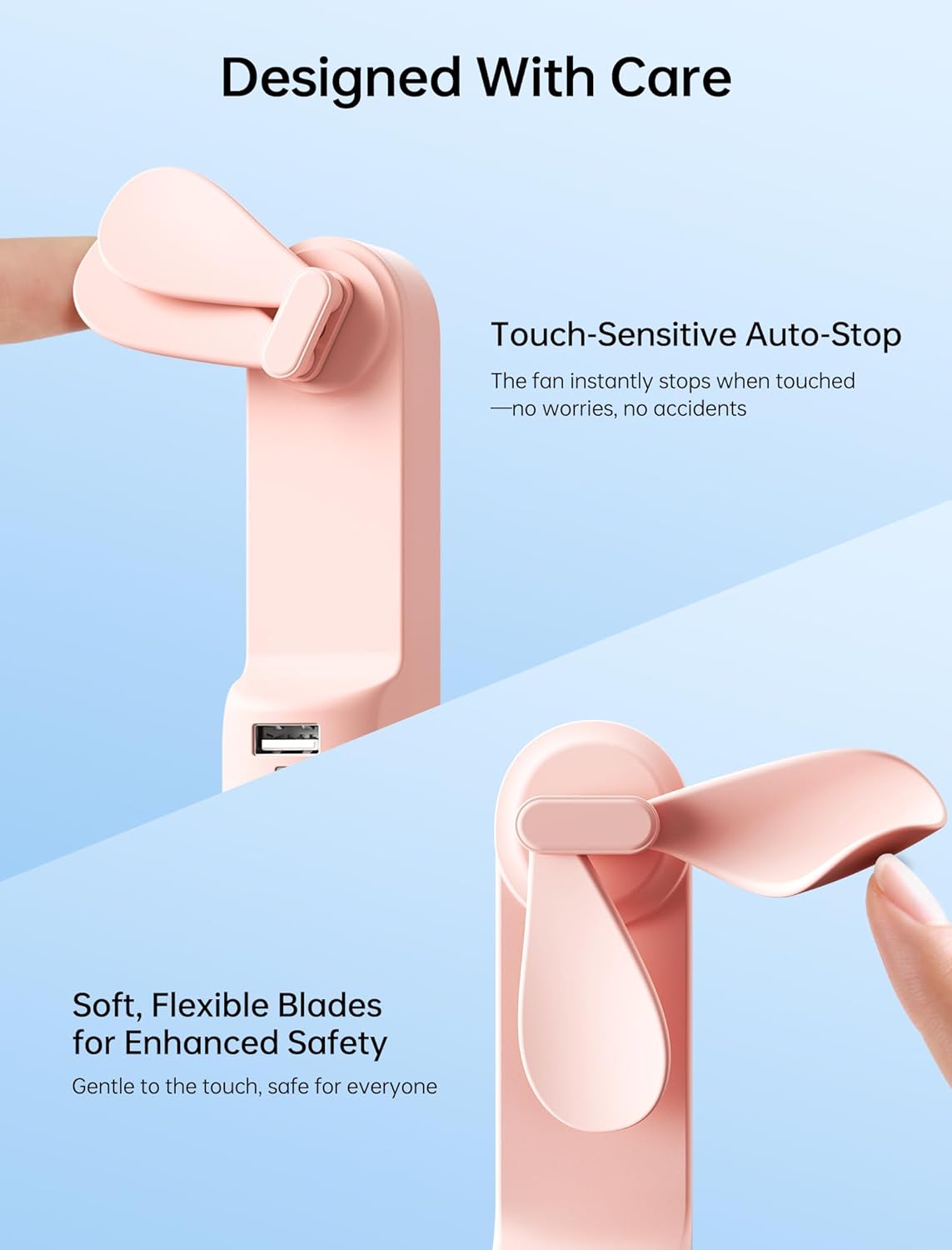 JISULIFE 3-in-1 Handheld Mini Fan – Birthday Gift for Women Who Love Travel and Self-Care Essentials