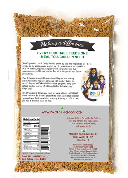 Jiva Organic Fenugreek Seeds 7 Ounce – Whole Fenugreek Seeds for Maple-Scented Hair Steams, Potent Spice Infusions & Sensory Calm