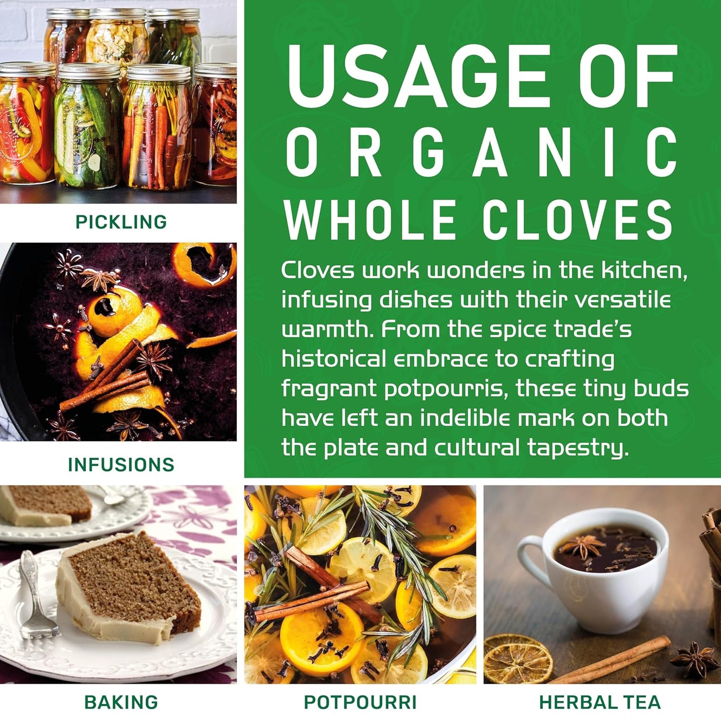 Jiva Organic Whole Cloves – Calming Whole Buds for Wind-Down Self-Care Steeps, 3.5 oz