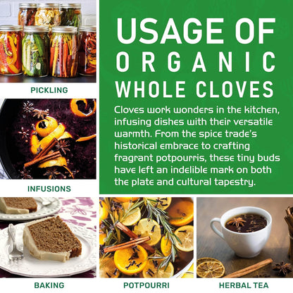 Jiva Organic Whole Cloves – Calming Whole Buds for Wind-Down Self-Care Steeps, 3.5 oz