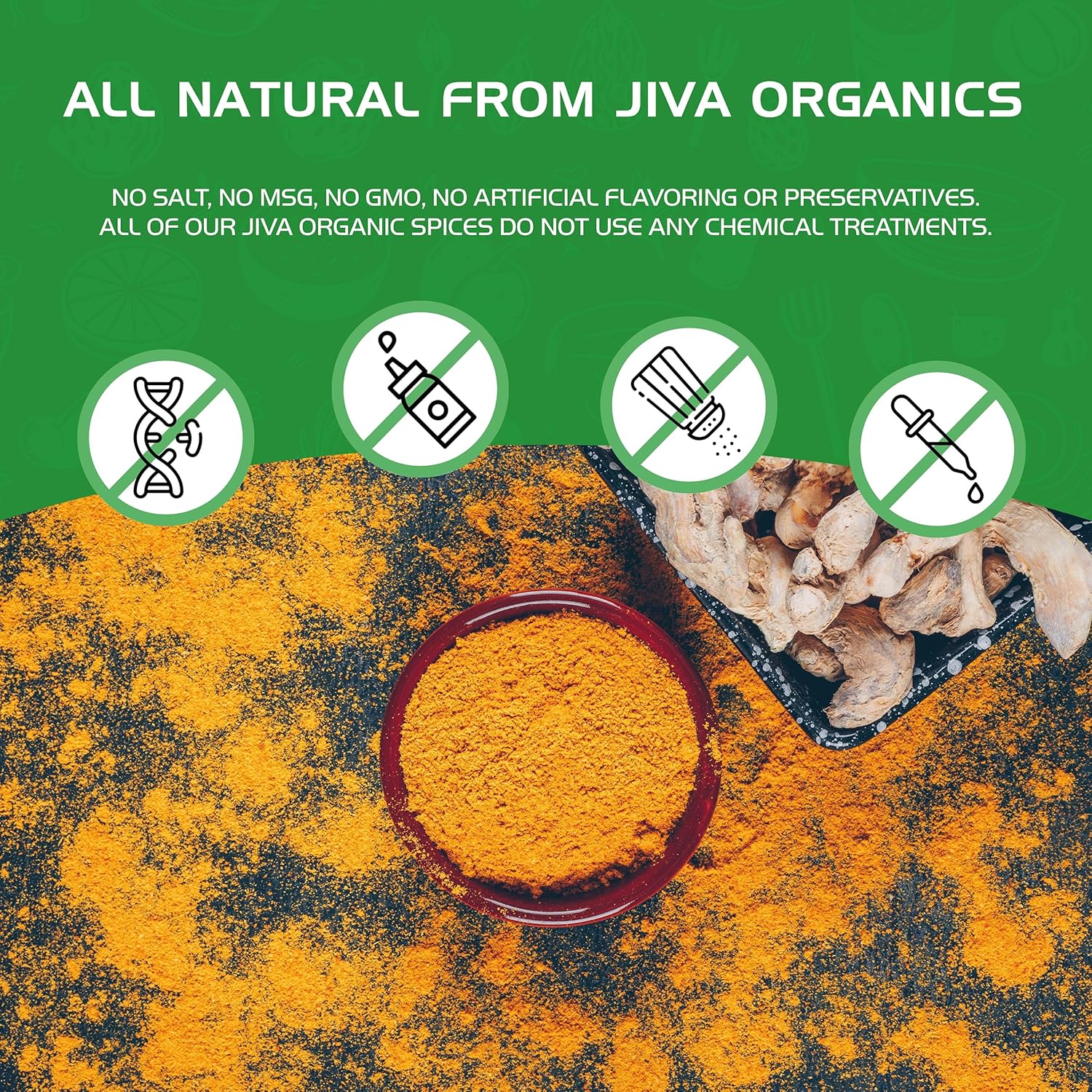 Jiva Organics Organic Turmeric Powder 1lb – Single-Ingredient Spice for a Clean, Intentional Pantry