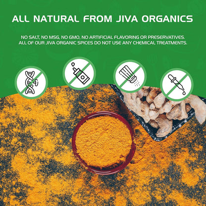 Jiva Organics Organic Turmeric Powder 1lb – Single-Ingredient Spice for a Clean, Intentional Pantry
