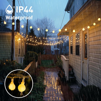 JMEXSUSS 100 LED Shatterproof Globe String Lights – UL Certified Low Voltage Flameless Lights with Timer for Safe Bedroom and Home Use