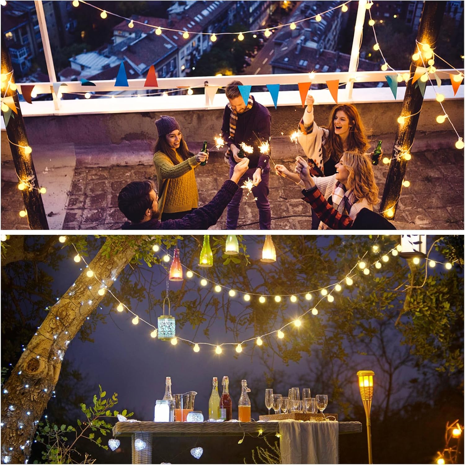 JMEXSUSS 100 LED Shatterproof Globe String Lights – UL Certified Low Voltage Flameless Lights with Timer for Safe Bedroom and Home Use