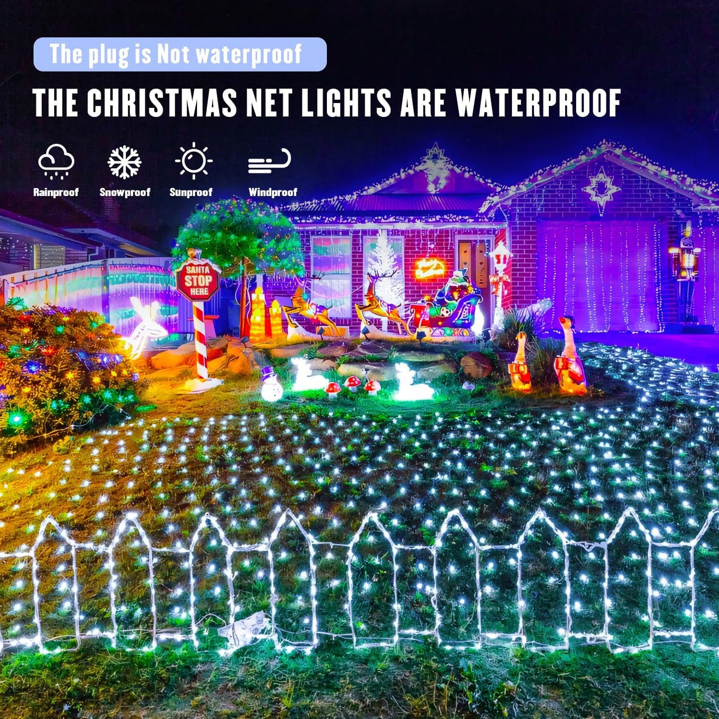 JMEXSUSS Outdoor Net Lights – Thoughtful Housewarming and Holiday Gift for Her with 8 Modes