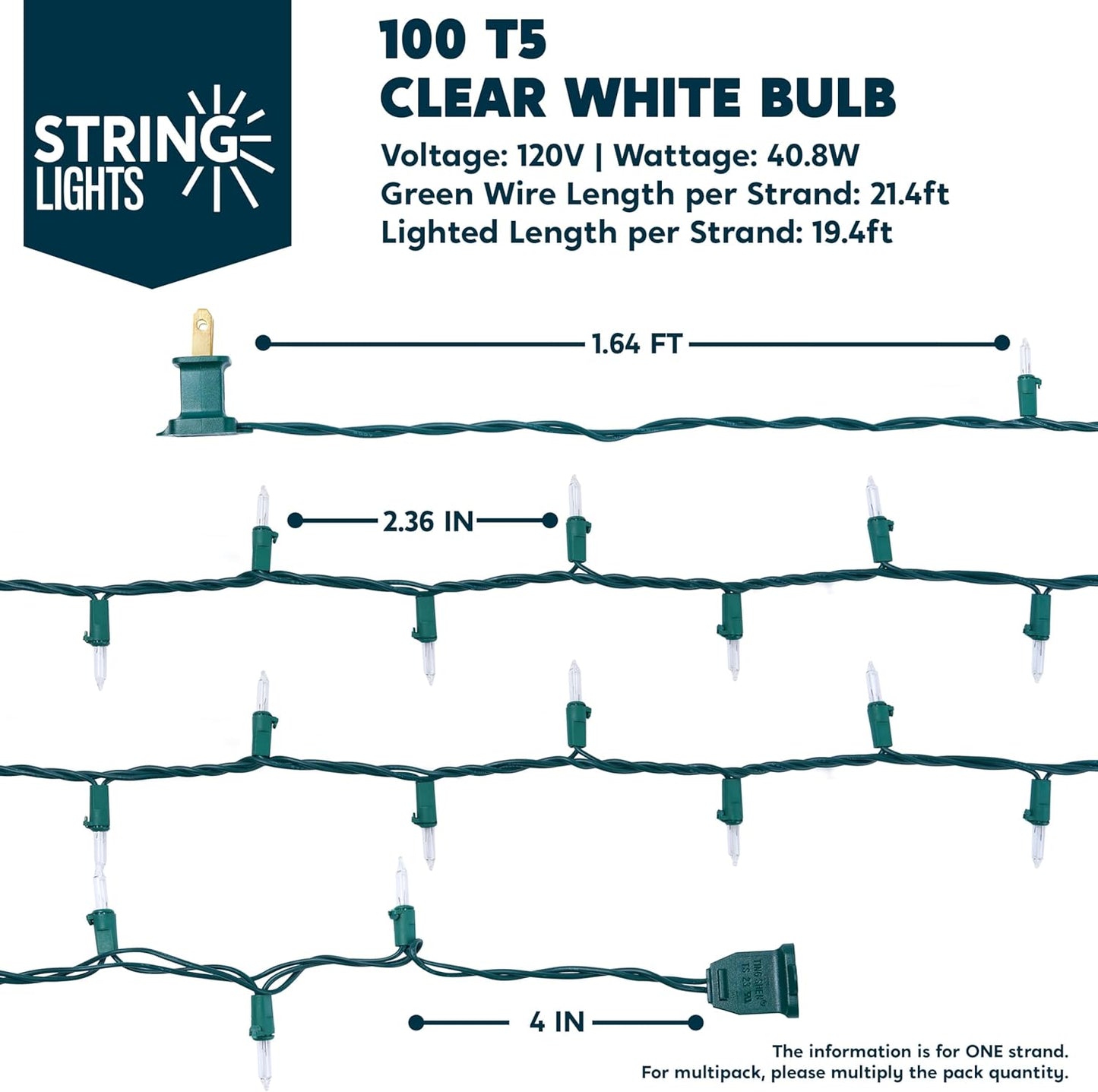 Joiedomi Mini Fairy Lights for Living Room – 300 Warm White Incandescent Bulbs on Green Wire for Christmas Tree, Mantel Garland, and Year-Round Ambient Decor