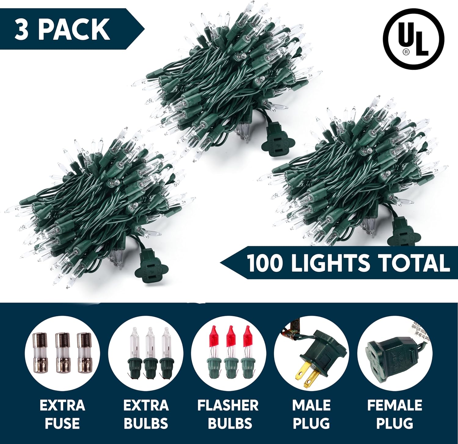Joiedomi Mini Fairy Lights for Living Room – 300 Warm White Incandescent Bulbs on Green Wire for Christmas Tree, Mantel Garland, and Year-Round Ambient Decor