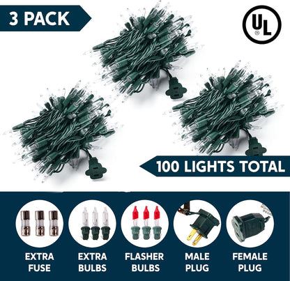 Joiedomi Mini Fairy Lights for Living Room – 300 Warm White Incandescent Bulbs on Green Wire for Christmas Tree, Mantel Garland, and Year-Round Ambient Decor