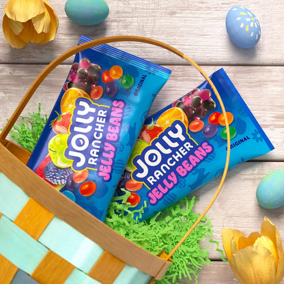 JOLLY RANCHER Original Fruit Flavored Jelly Beans – Easter Basket Candy for Kids, 14 oz Resealable Bag
