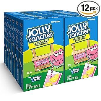 Jolly Rancher Watermelon Low Calorie Water Flavoring Packets for Kitchen Counters and Home Wellness Goals, 72 Sachets