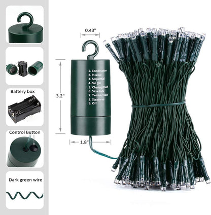 Joomer Flameless String Lights – Fire Safe Alternative to Candles with Auto Shutoff Timer, 66ft 200 LED Multicolor