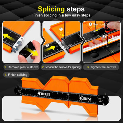 JOREST Connectable Contour Gauge (10+5 Inch) – One Tool, Three Sizes, No Clutter in Your Workshop Drawer