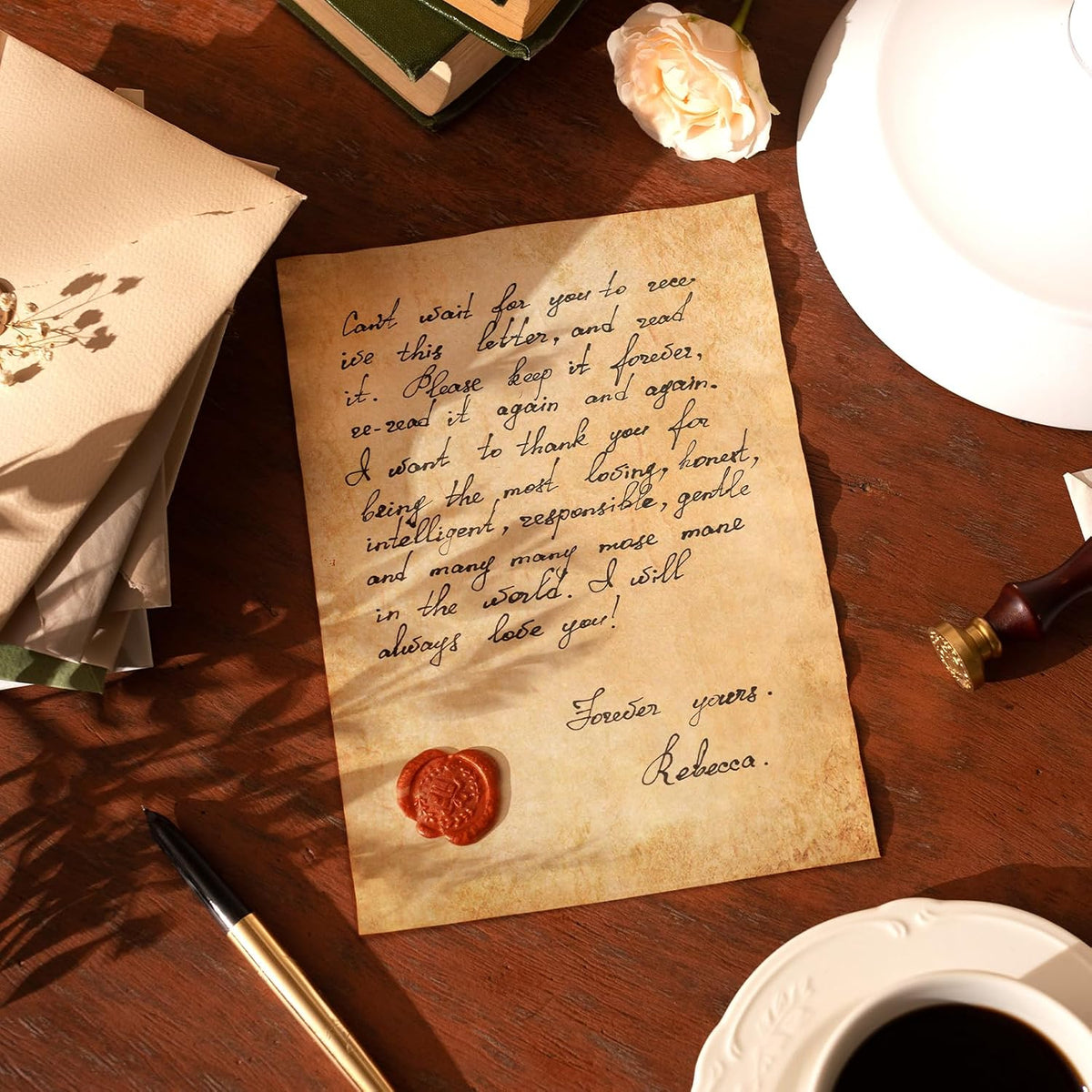 Joyberg Antique-Style Parchment Paper – Child-Safe Writing Paper for Home Schooling and Classroom Crafts