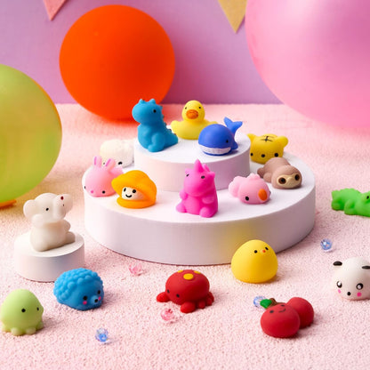 JOYIN Mochi Squishy Toys Set – Calming Sensory Fidget for Stress Relief at Home, Random 25 Pack Mini Silicone Squishies