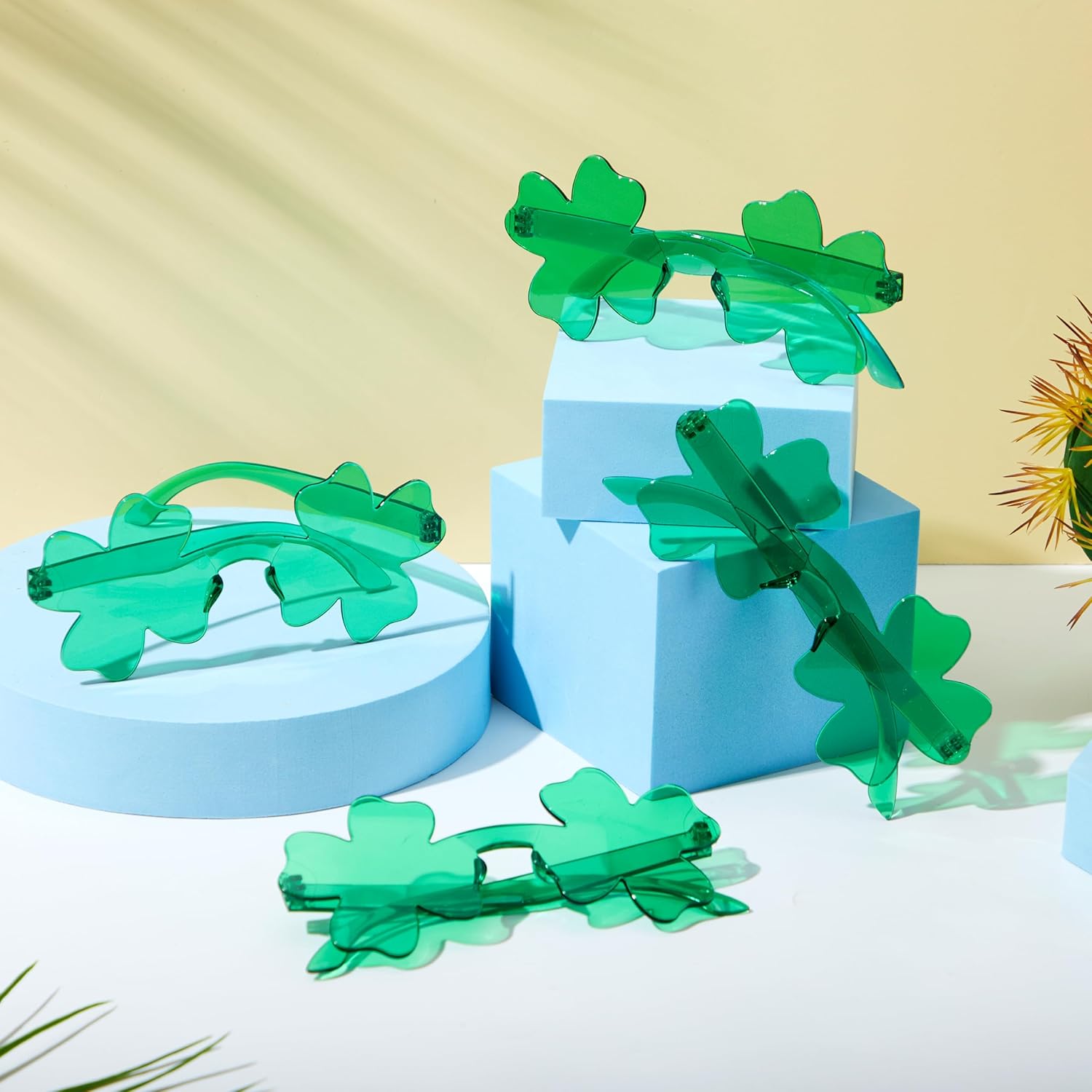 JOYIN St. Patricks Day Shamrock Sunglasses – Kids Party Favor for Classroom Celebration & St. Paddy's Day Treat Bag Stuffer, 6-Pack Green Clover Eyewear