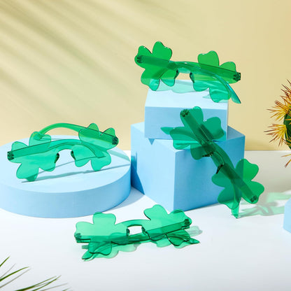 JOYIN St. Patricks Day Shamrock Sunglasses – Kids Party Favor for Classroom Celebration & St. Paddy's Day Treat Bag Stuffer, 6-Pack Green Clover Eyewear