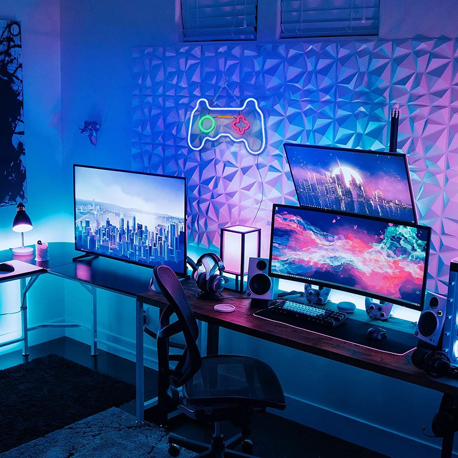 Joylit Gamepad Neon Sign – Simple LED Wall Accent for Clean Spaces, Dimmable Warm Light in Compact Size