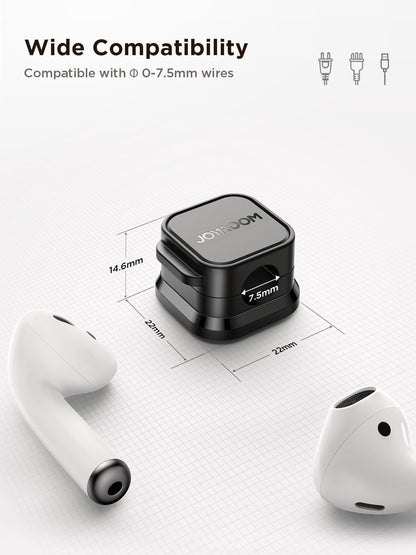 JOYROOM Adhesive Cord Holder for Home Office Desk, One-Handed Magnetic Clamp to Keep Cables Within Reach While You Work