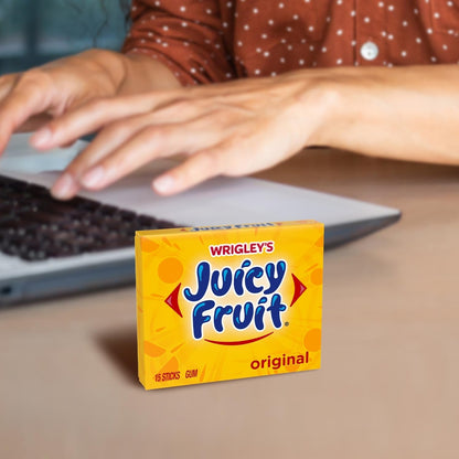 Juicy Fruit Gum Road Trip Snack for Car Cup Holders – 45 Individually Wrapped Chewing Sticks