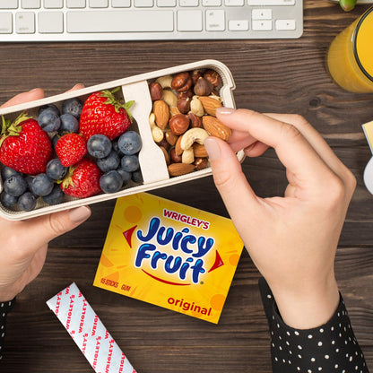 Juicy Fruit Gum Road Trip Snack for Car Cup Holders – 45 Individually Wrapped Chewing Sticks