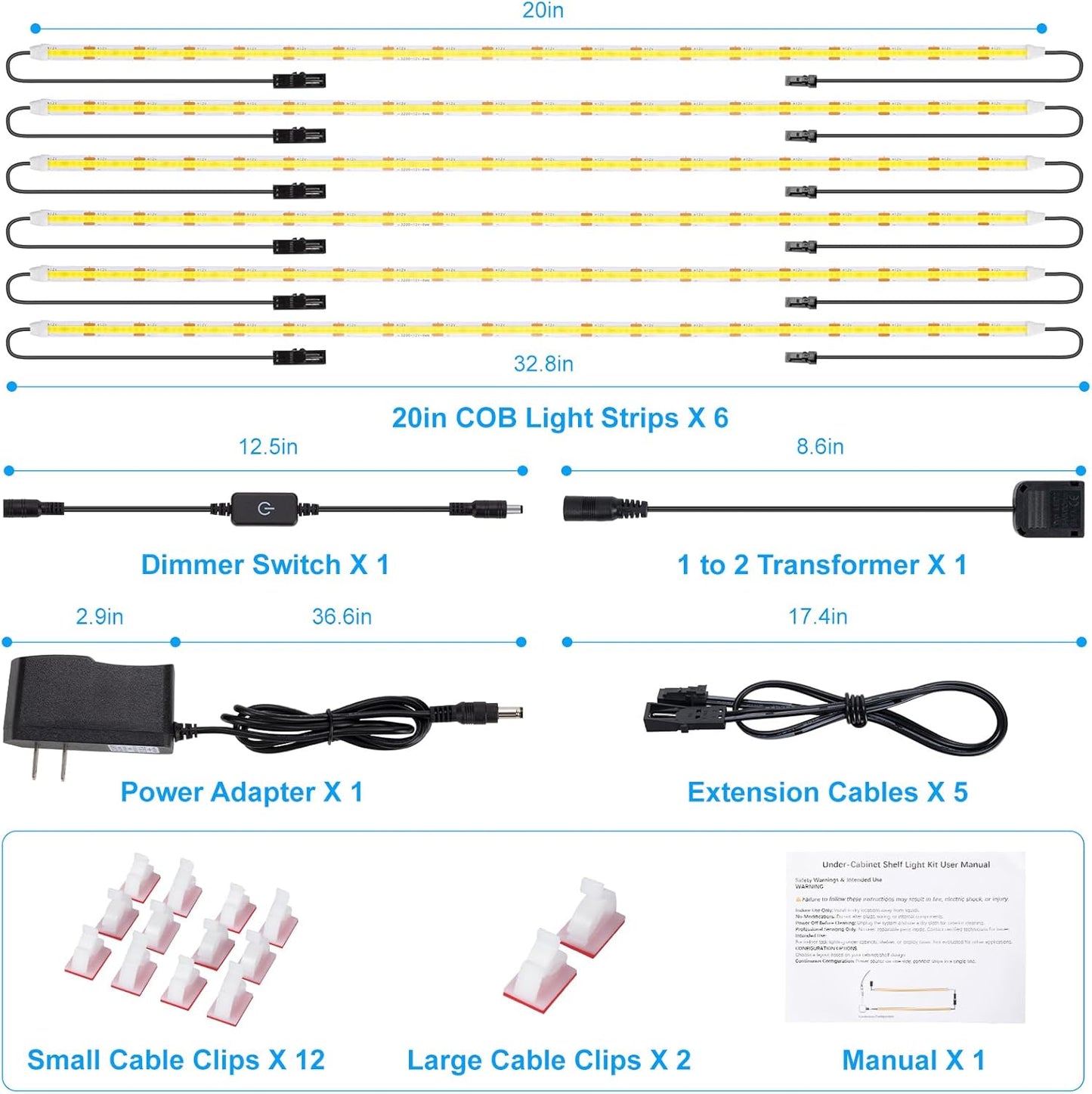 JUSJUBR LED Shelf Lights, Thoughtful Housewarming Gift for Home Decorators, Dimmable Cabinet Strip Lights