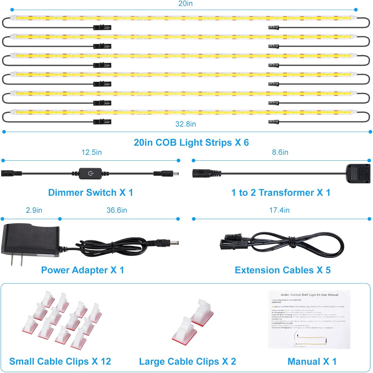 JUSJUBR LED Shelf Lights, Thoughtful Housewarming Gift for Home Decorators, Dimmable Cabinet Strip Lights