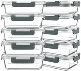 10-Pack Glass Meal Prep Containers – Office Lunch Storage for Busy Workdays, 30 oz