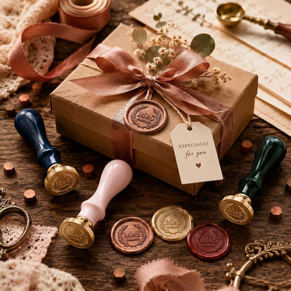 KAINSY Bespoke Brass Wax Seal Stamp – Refined Personalized Embellishment for Couture Packaging and Announcements