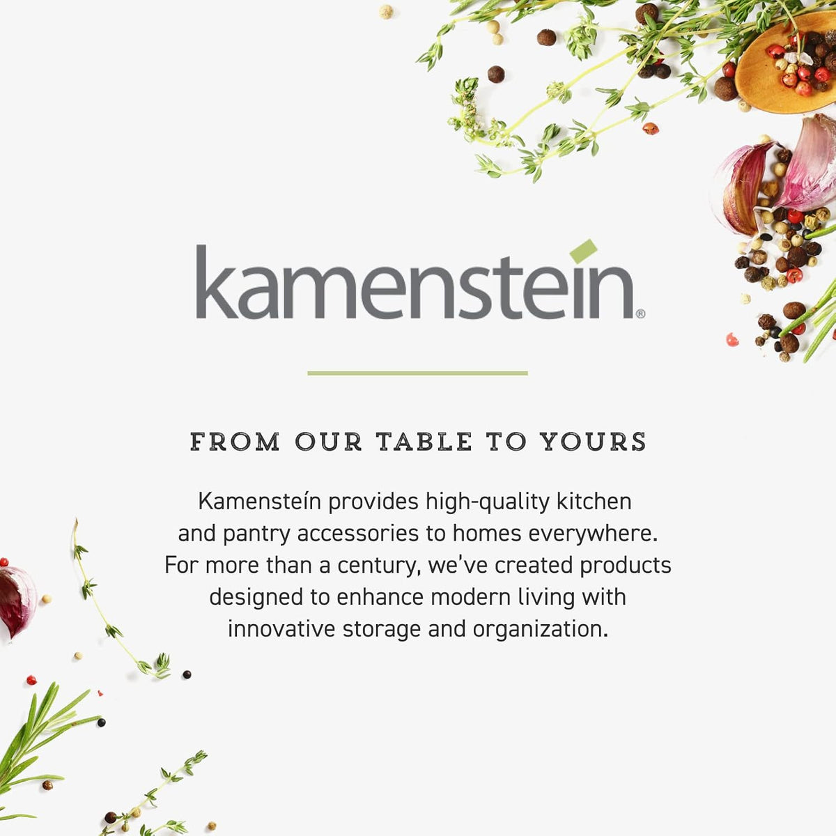 Kamenstein Signature Spice Tower – Elevated Kitchen Accessory with Stainless Finish and 5 Year Refill Program