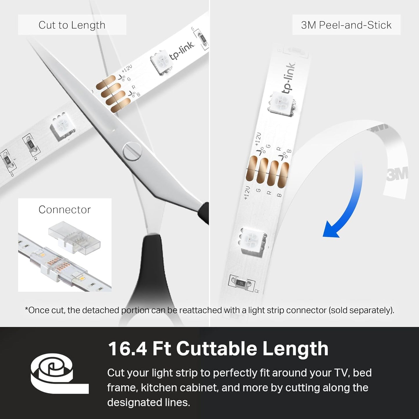 Kasa Smart LED Light Strip 50 Zones RGBIC – Birthday Gift for Her, 16.4ft Wi-Fi RGB Strip with Alexa for Cozy Home