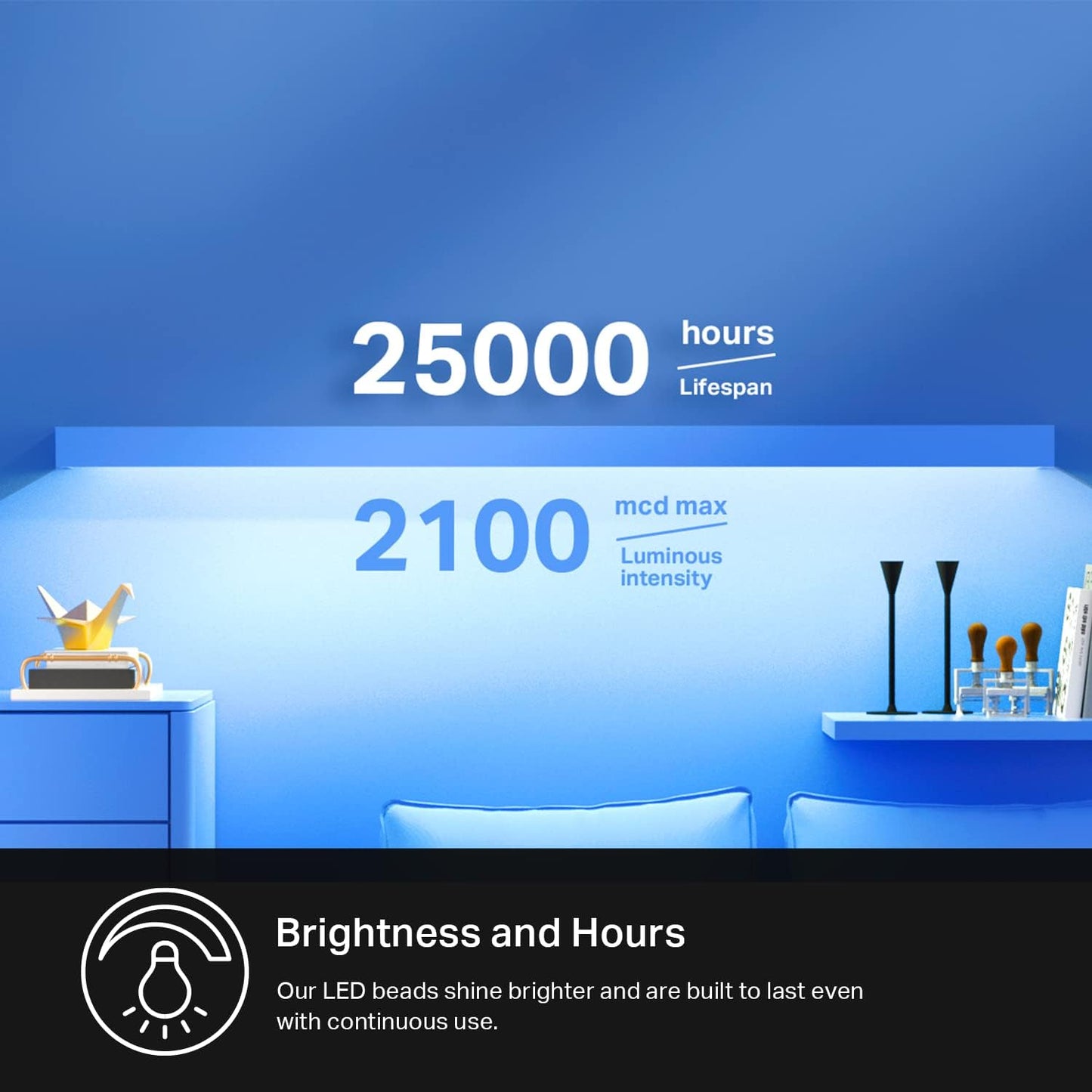 Kasa Smart LED Light Strip 50 Zones RGBIC – Birthday Gift for Her, 16.4ft Wi-Fi RGB Strip with Alexa for Cozy Home