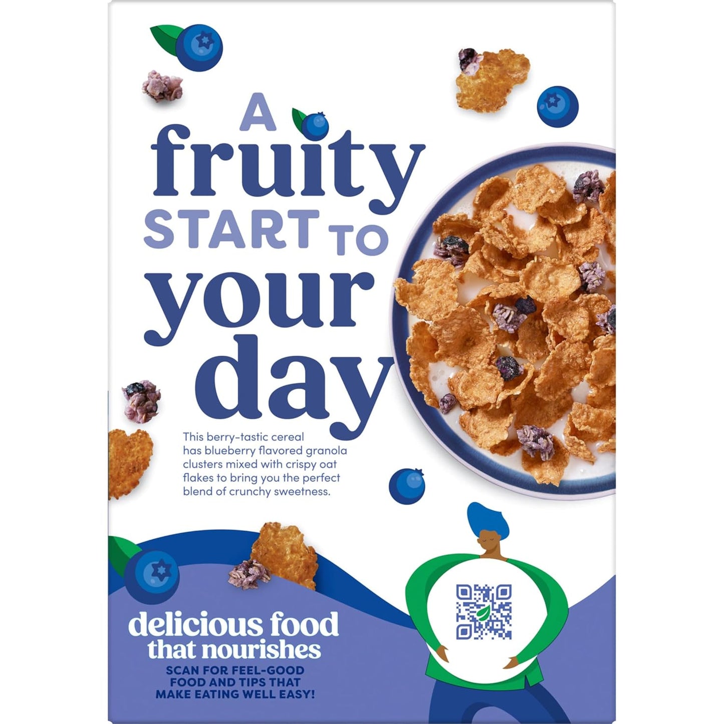 Kashi Blueberry Clusters Cereal – Single-Box Whole Grain Cereal for Clutter-Free Pantry Breakfasts
